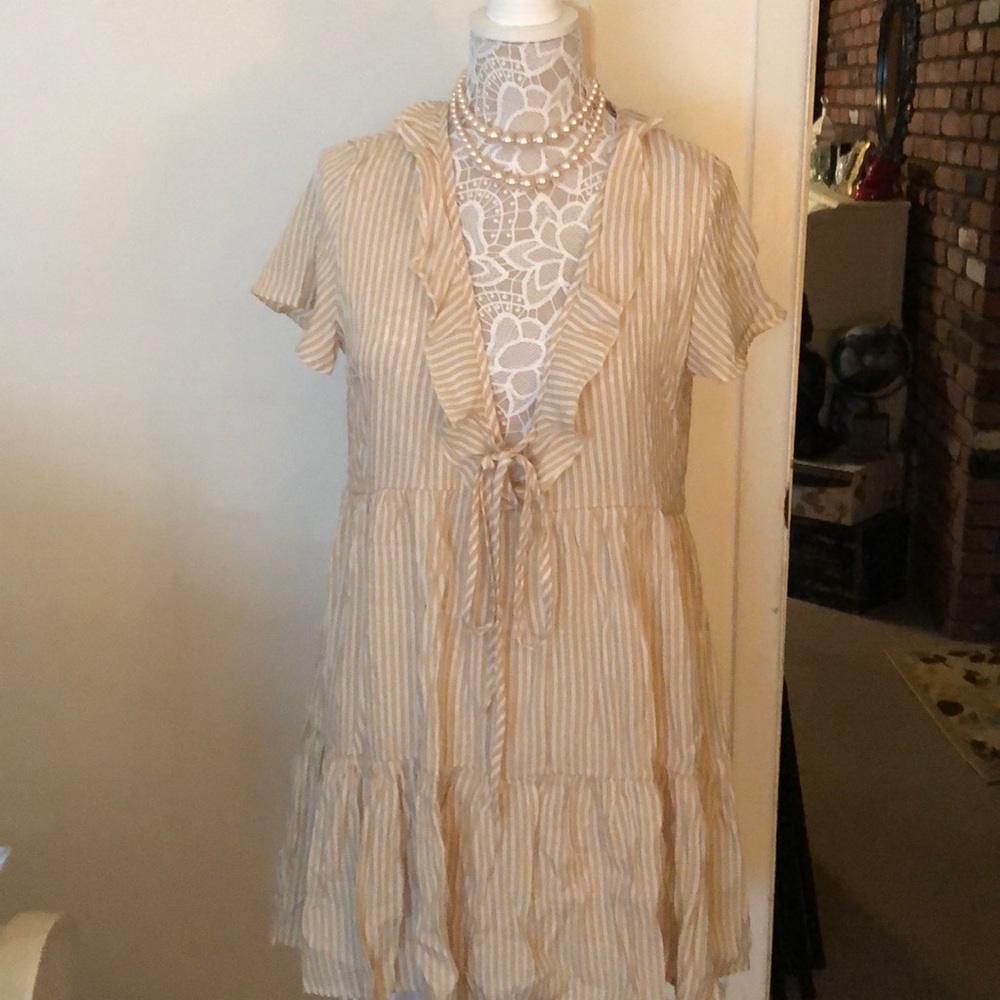Brand new never worn yellow stripped sun dress